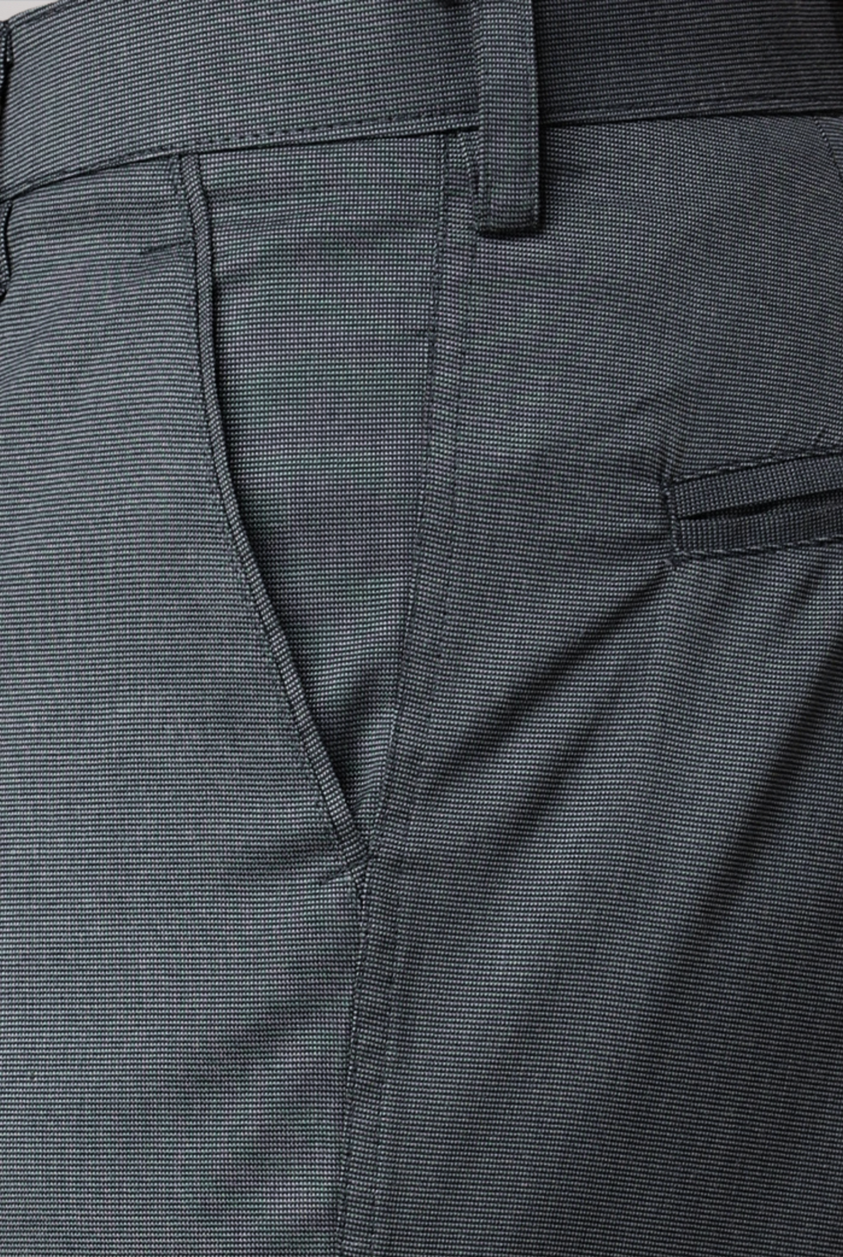 Dark Grey Textured Stretch Trousers