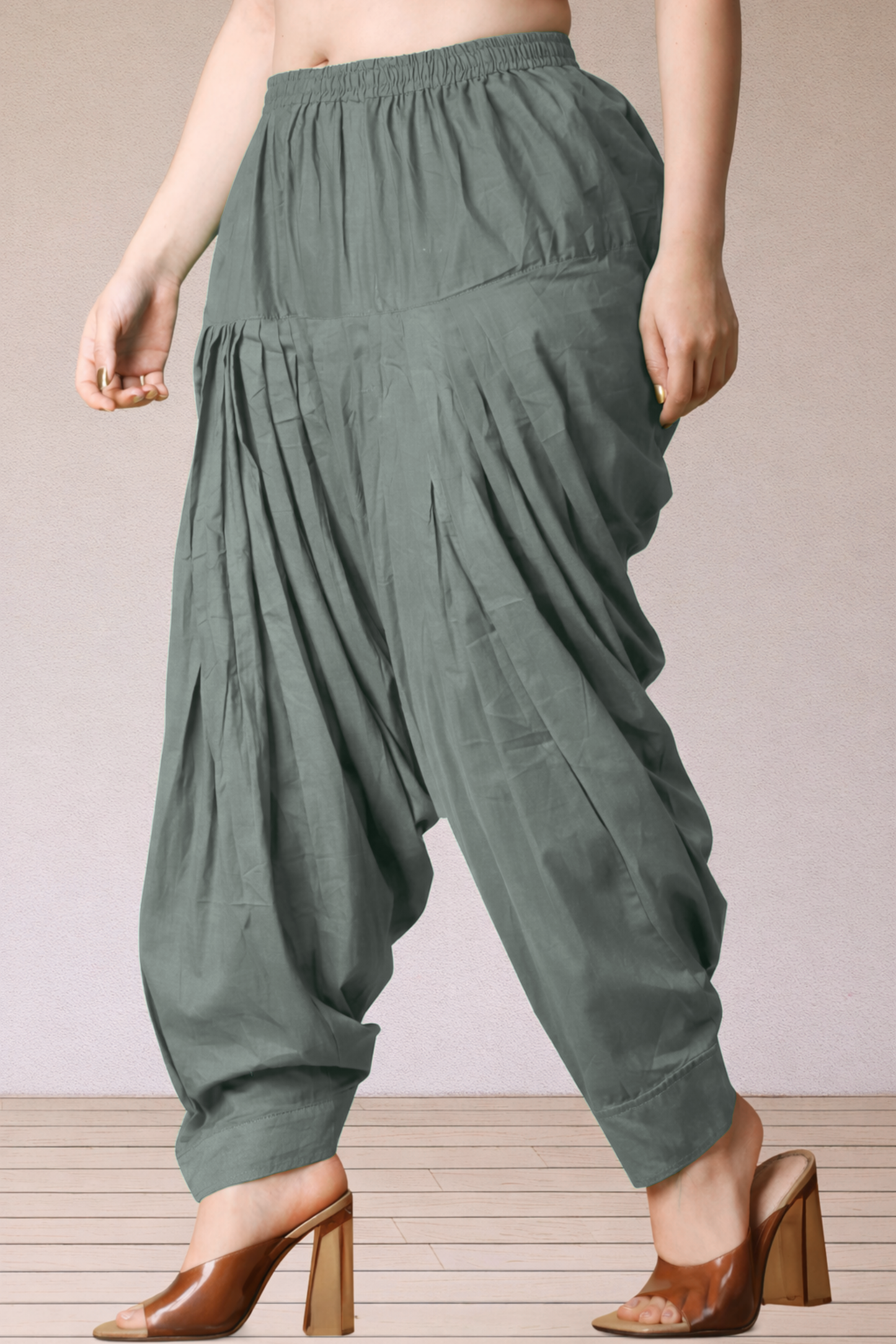 Dark Grey Cotton Patiala Salwar
