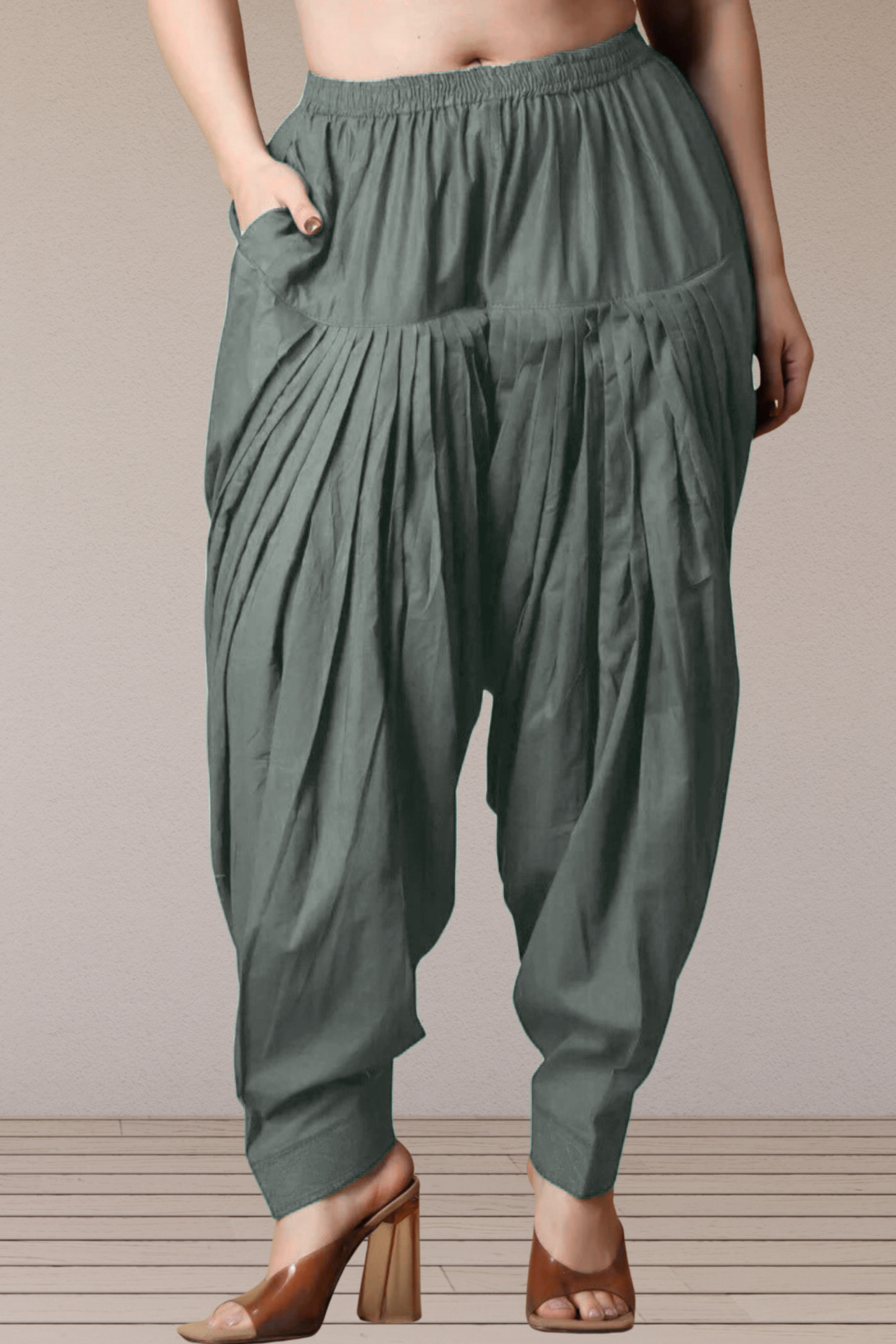 Dark Grey Cotton Patiala Salwar