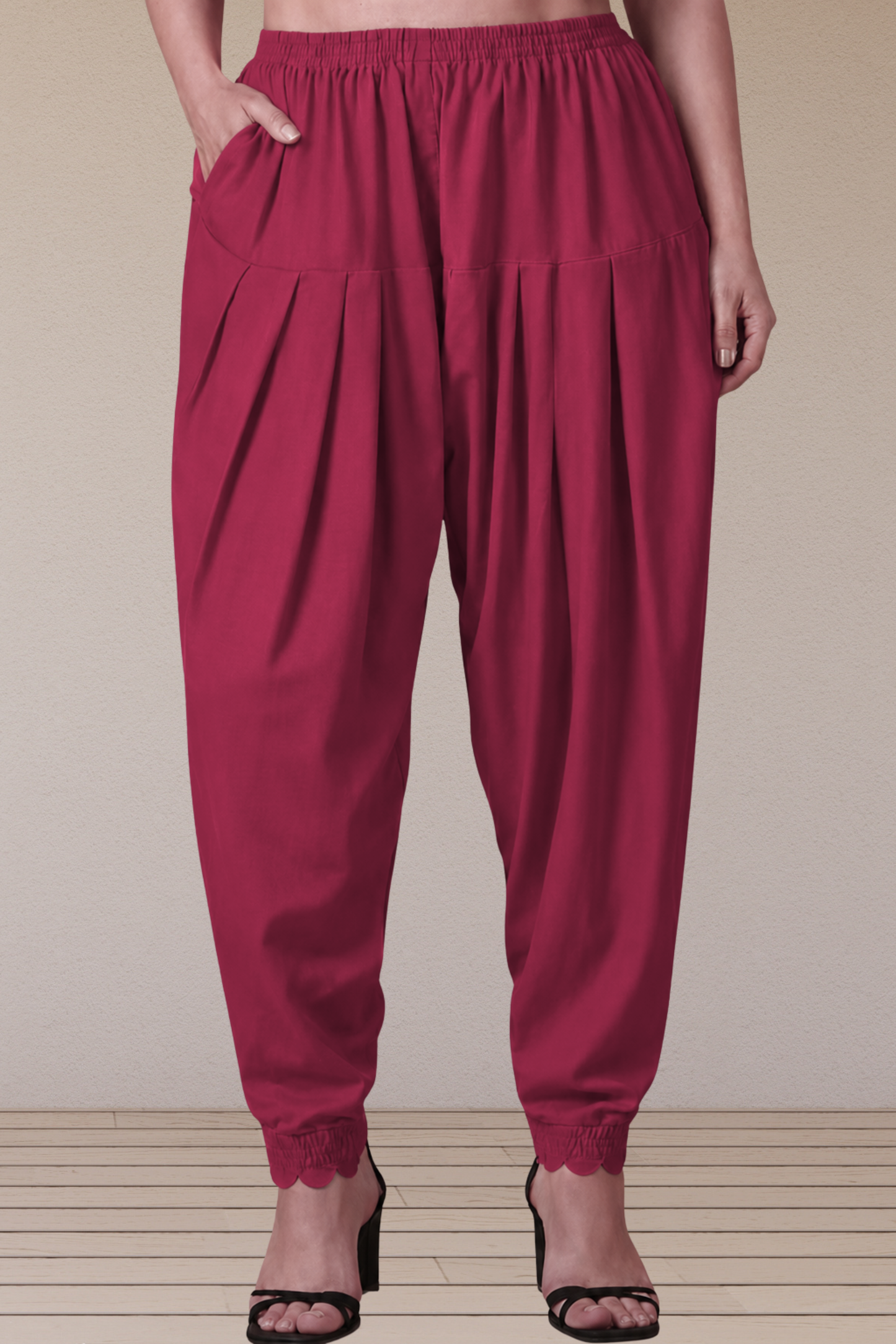 Deep Berry Scallop Cut Salwar