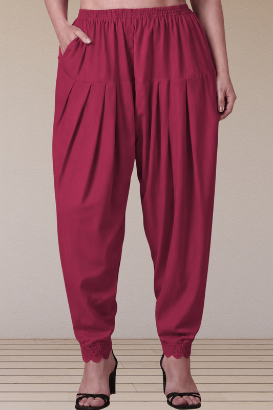 Deep Berry Scallop Cut Salwar