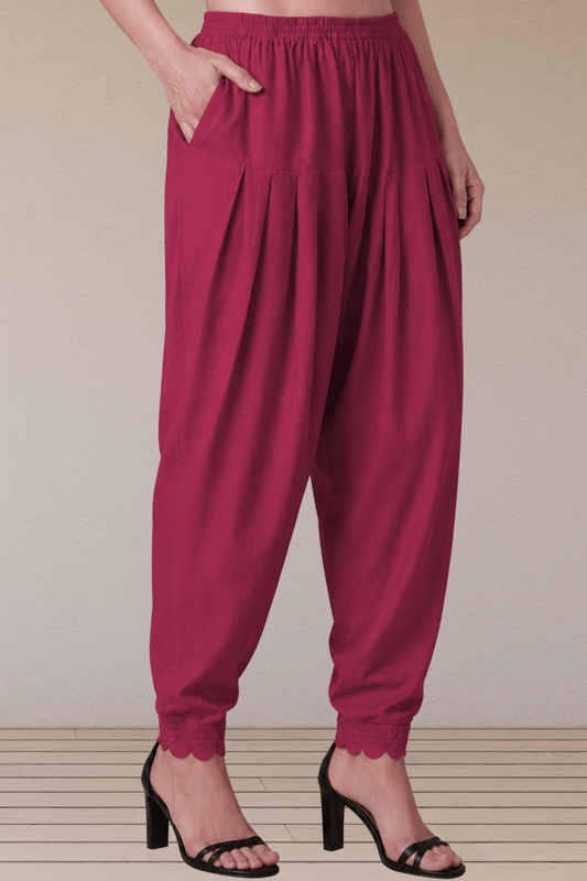Deep Berry Scallop Cut Salwar