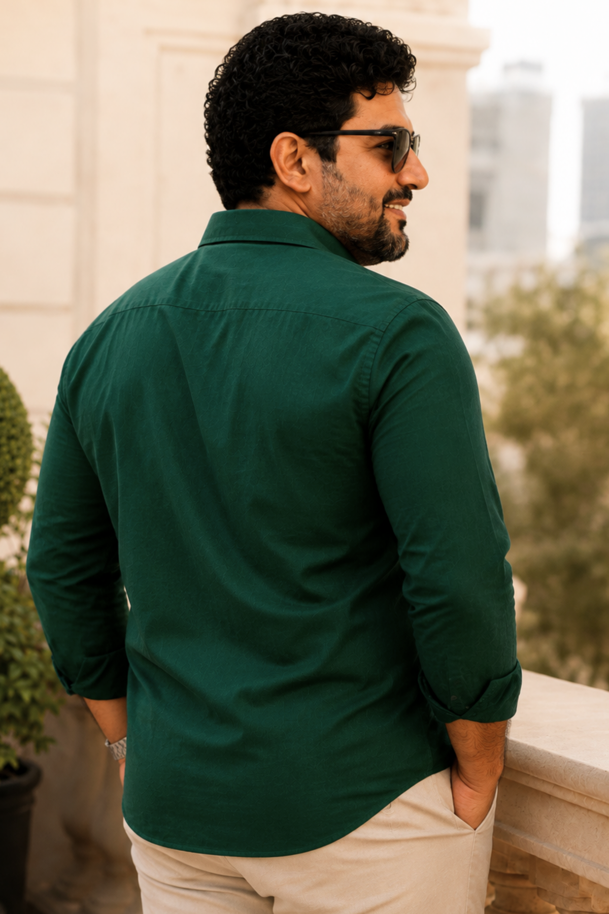 Deep Green Poplin Cotton Shirt