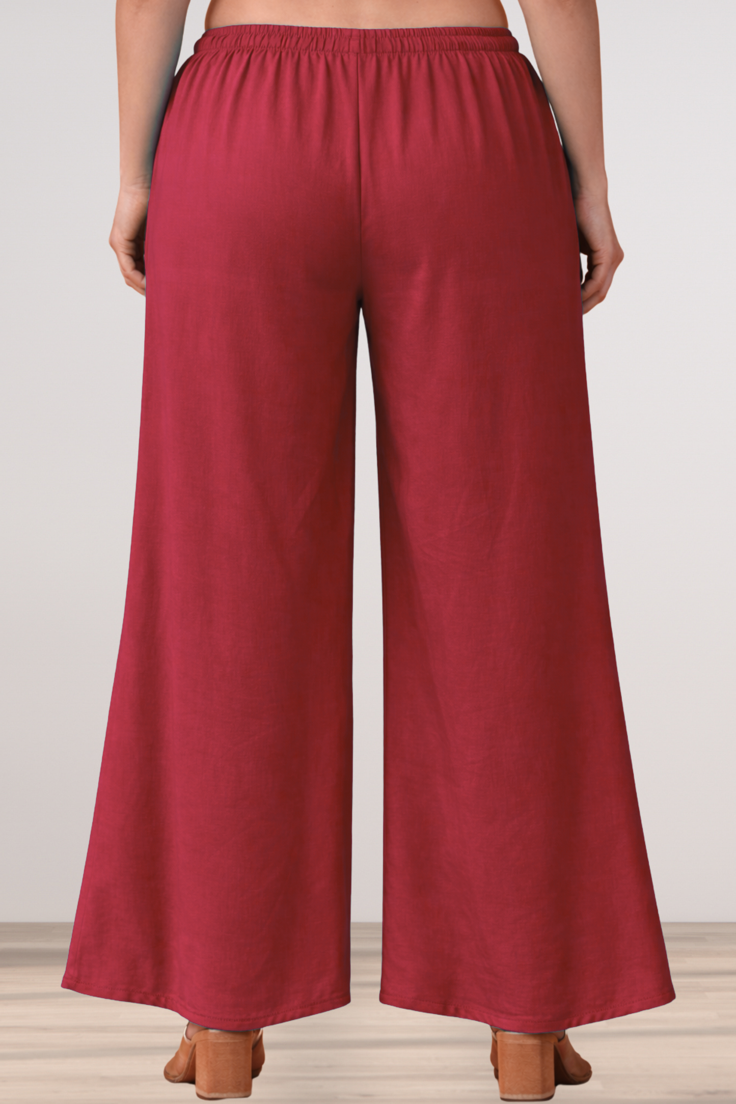 Deep Rose Rayon Loose Palazzo