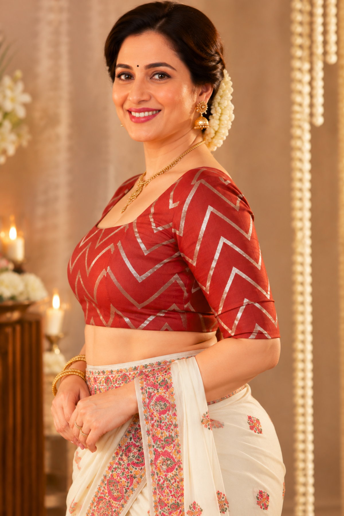 Deep Rust Silk Blouse