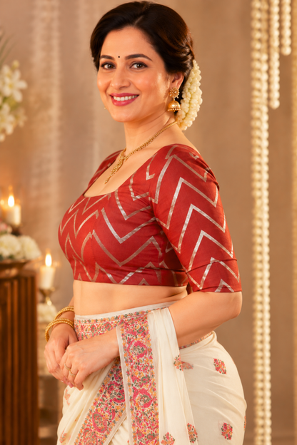 Deep Rust Silk Blouse