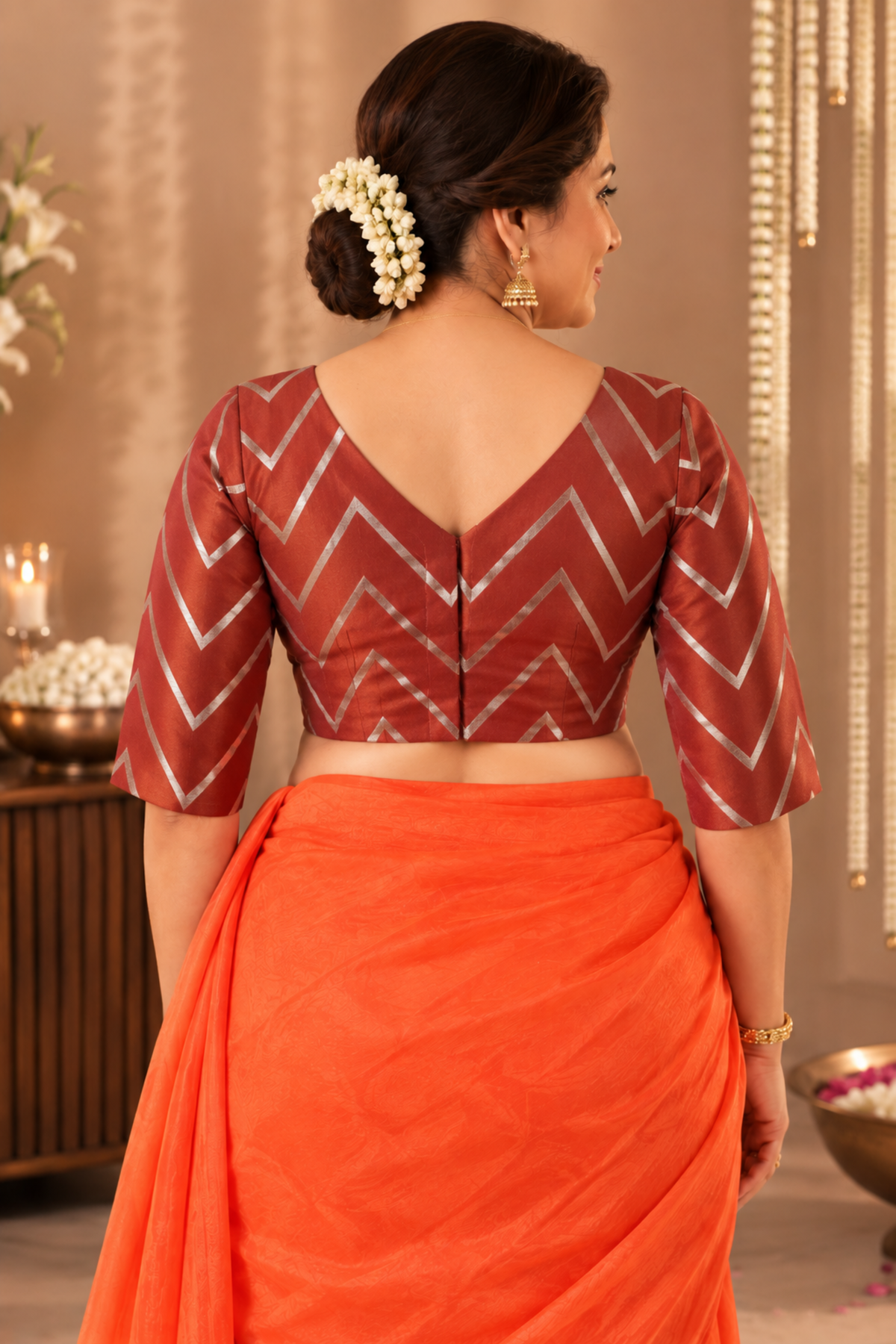 Deep Rust Silk Blouse