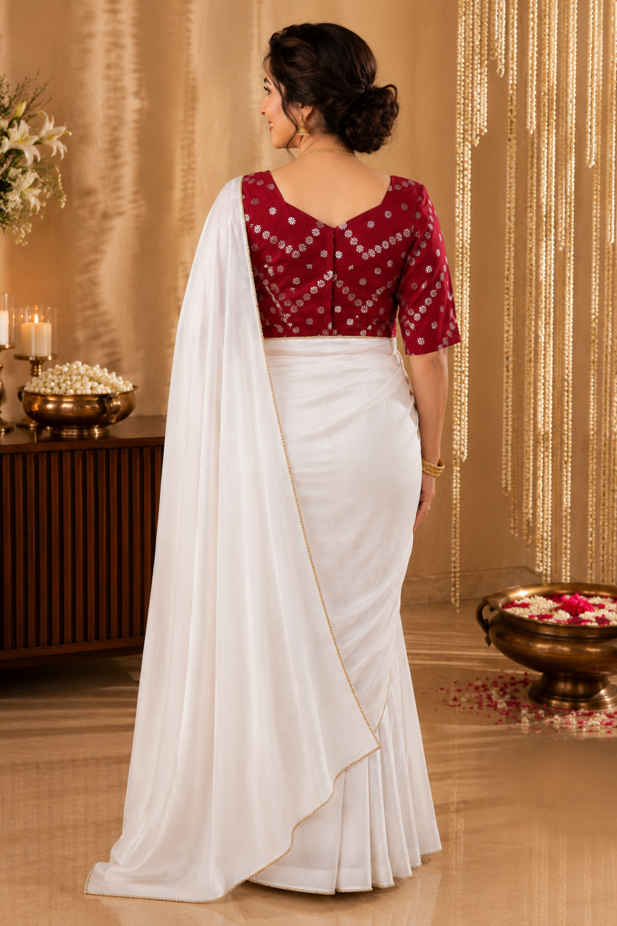 Deep Maroon Silk Blouse
