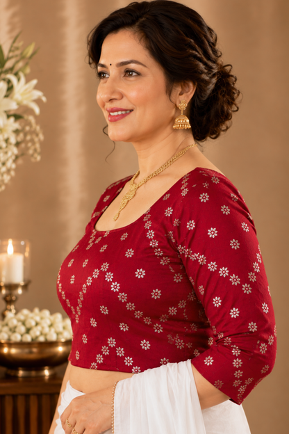 Deep Maroon Silk Blouse