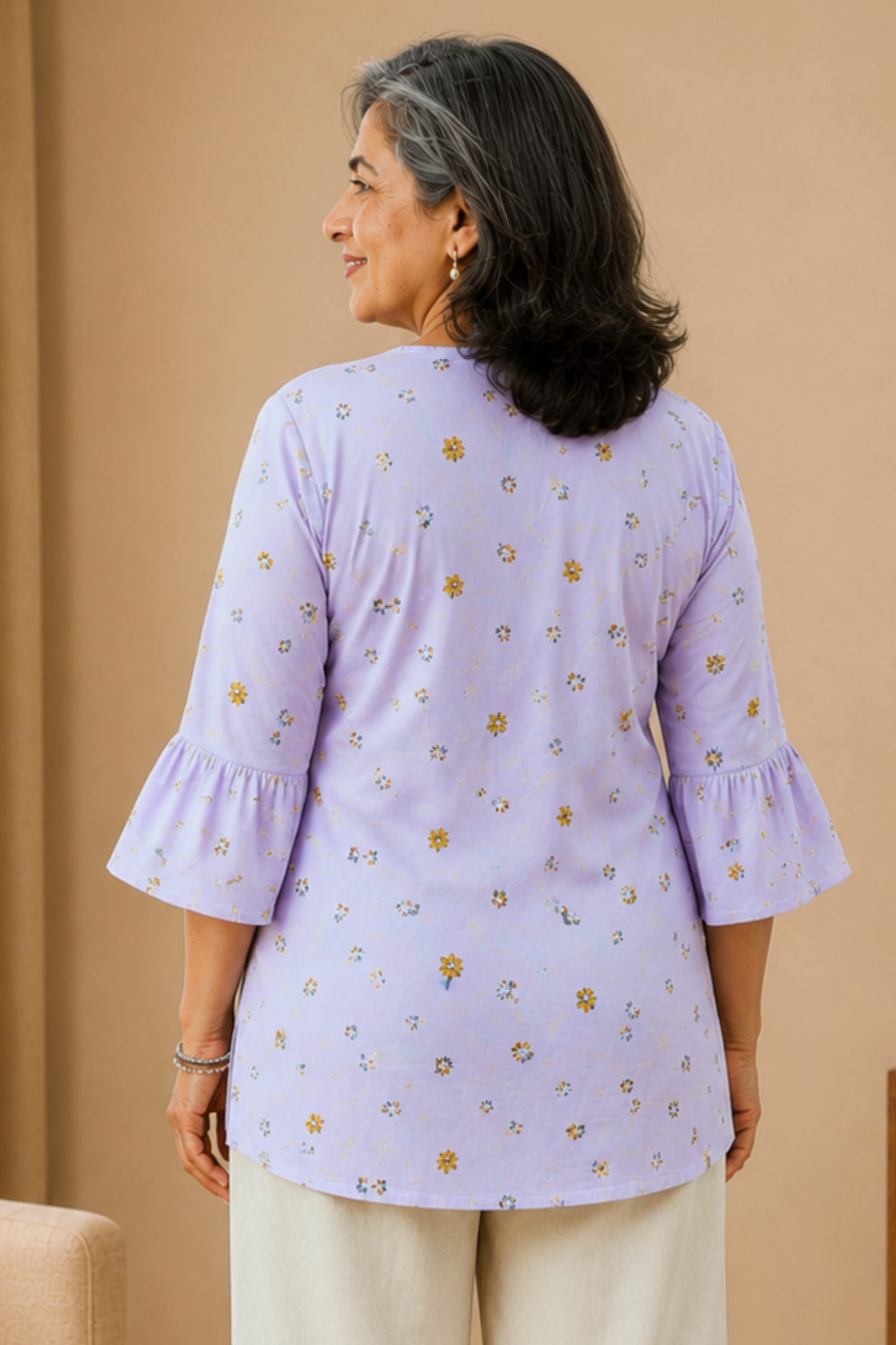 Soft Mauve Floral Printed Top
