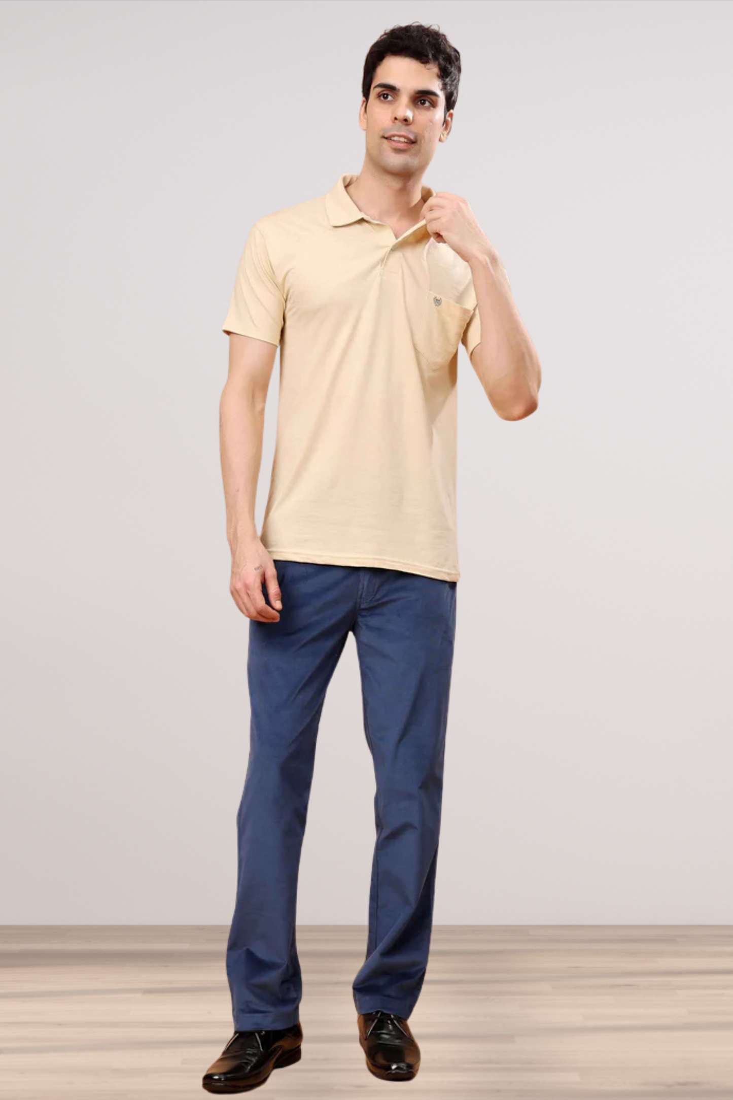 Denim Blue Corduroy Formal Trousers
