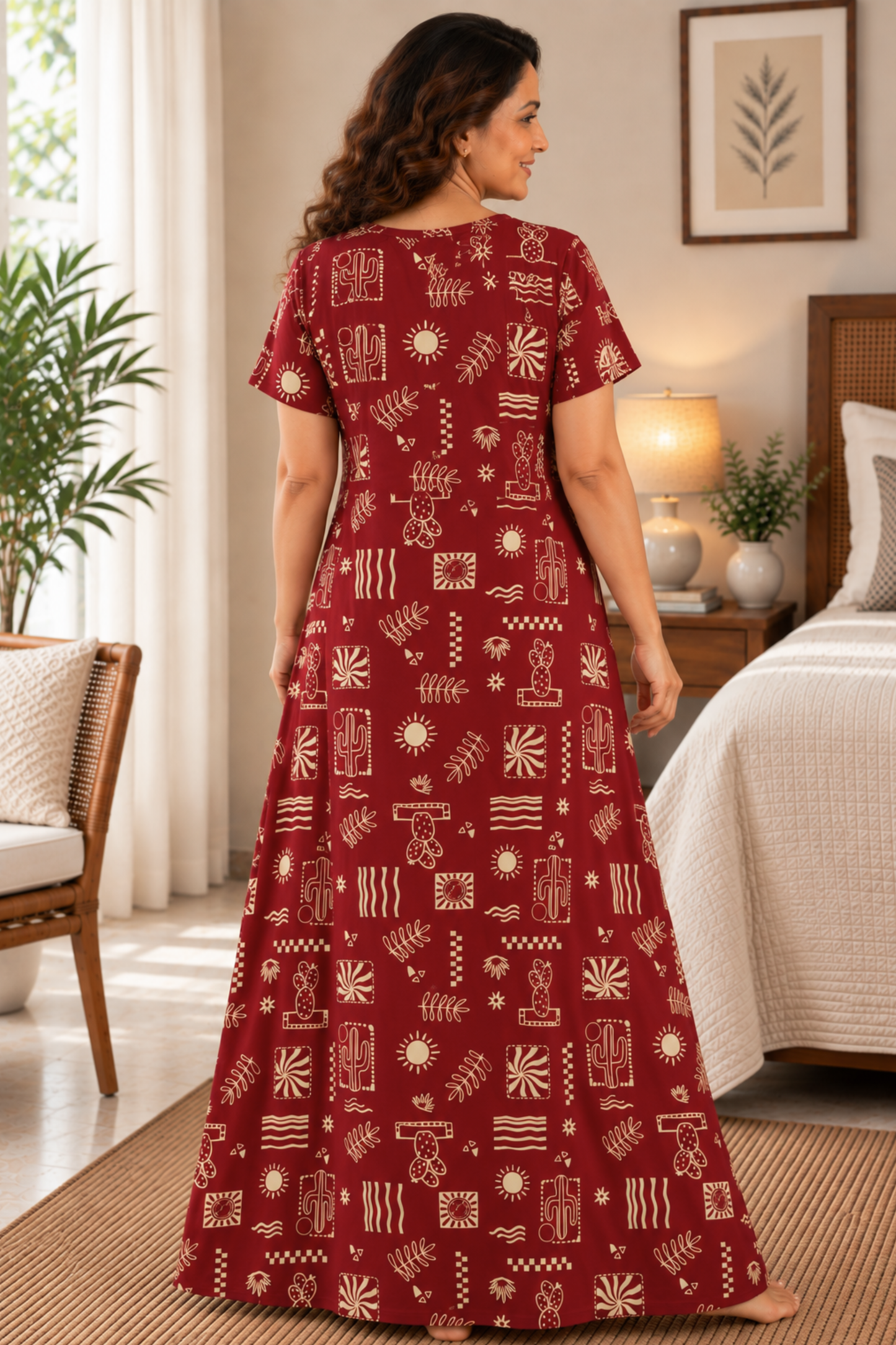 Desert Doodle Printed Night Gown