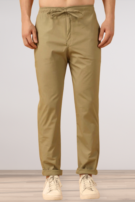 Desert Khakhi Solid Stretch Track Pants