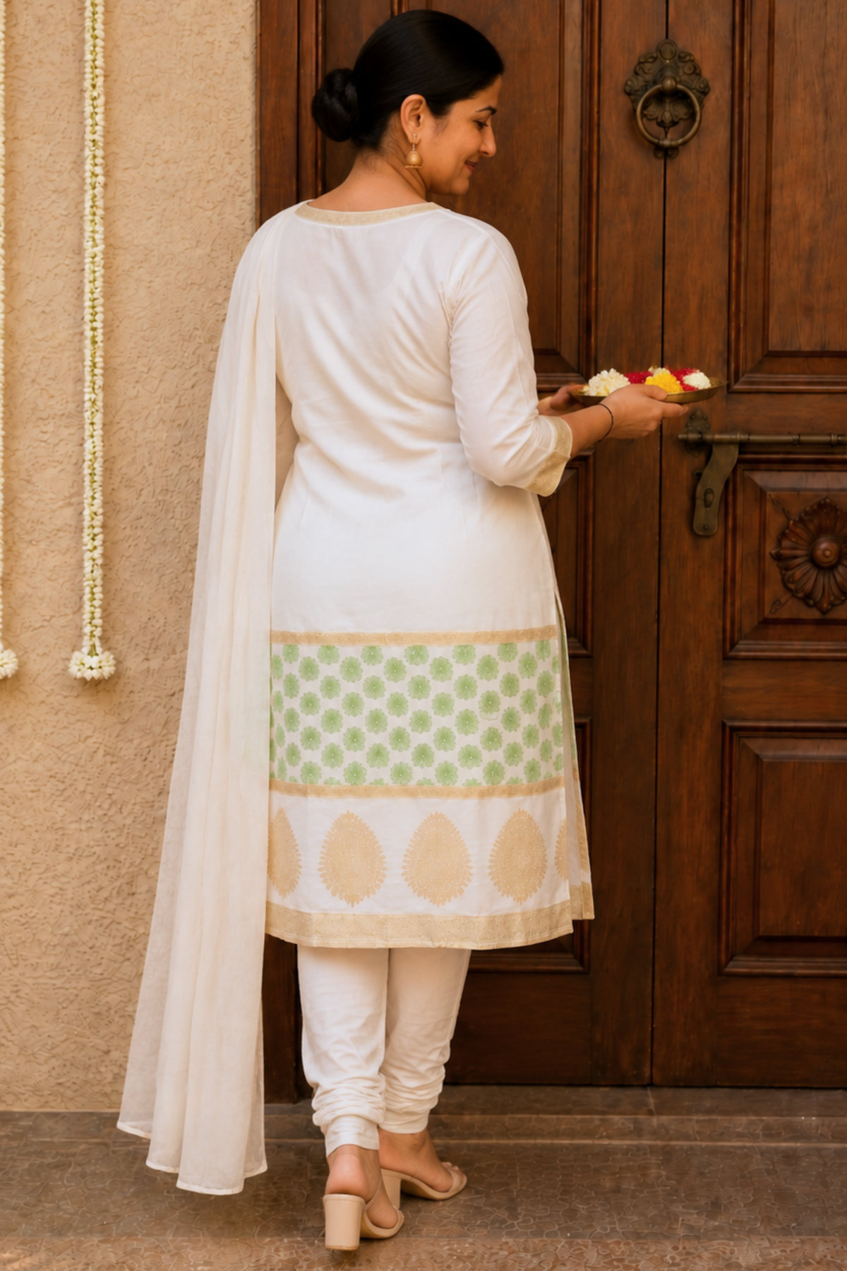 Dewdrop Ivory Churidar Suit Set