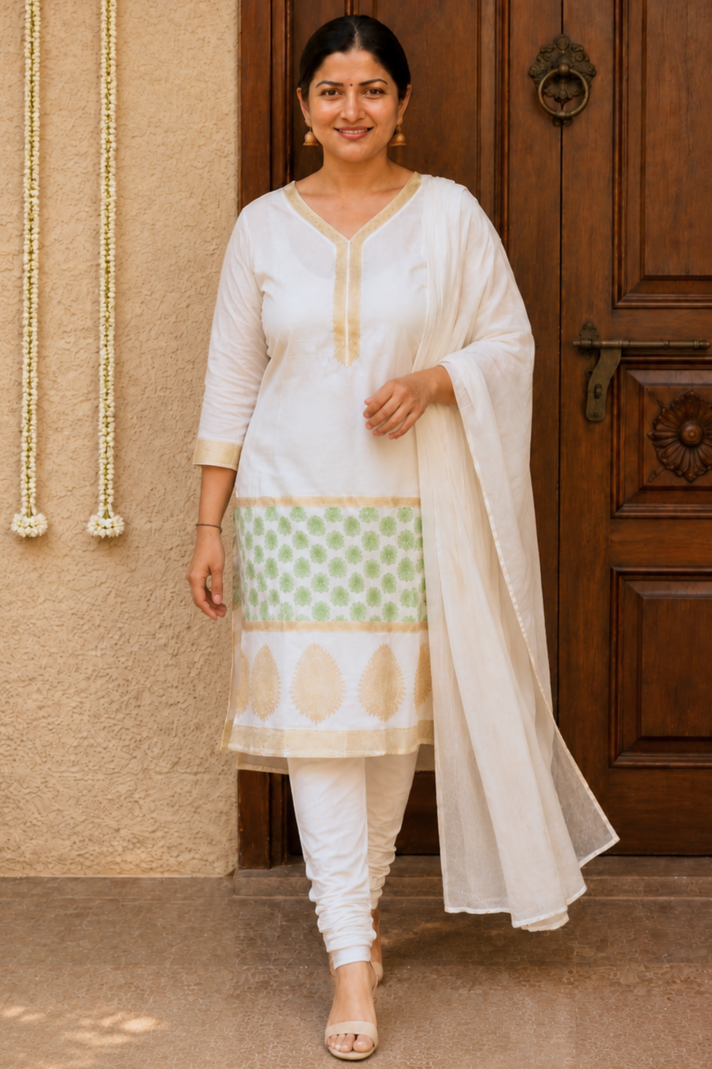 Dewdrop Ivory Churidar Suit Set