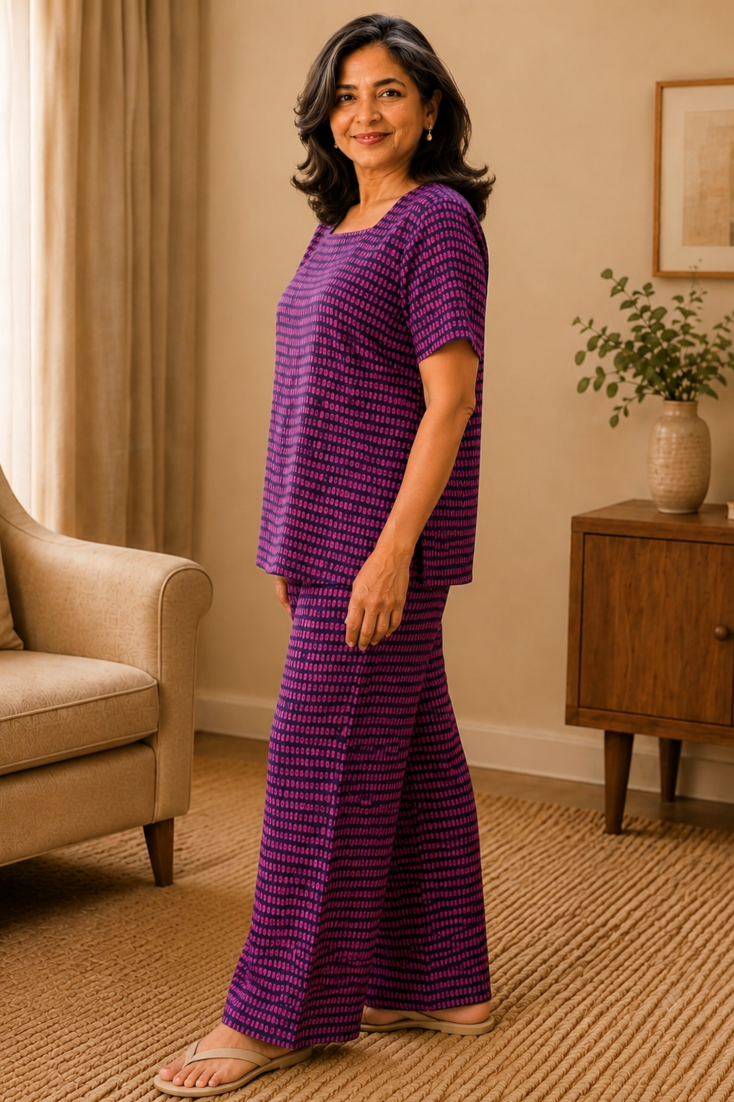 Dreamy Berry Rayon Night Suit