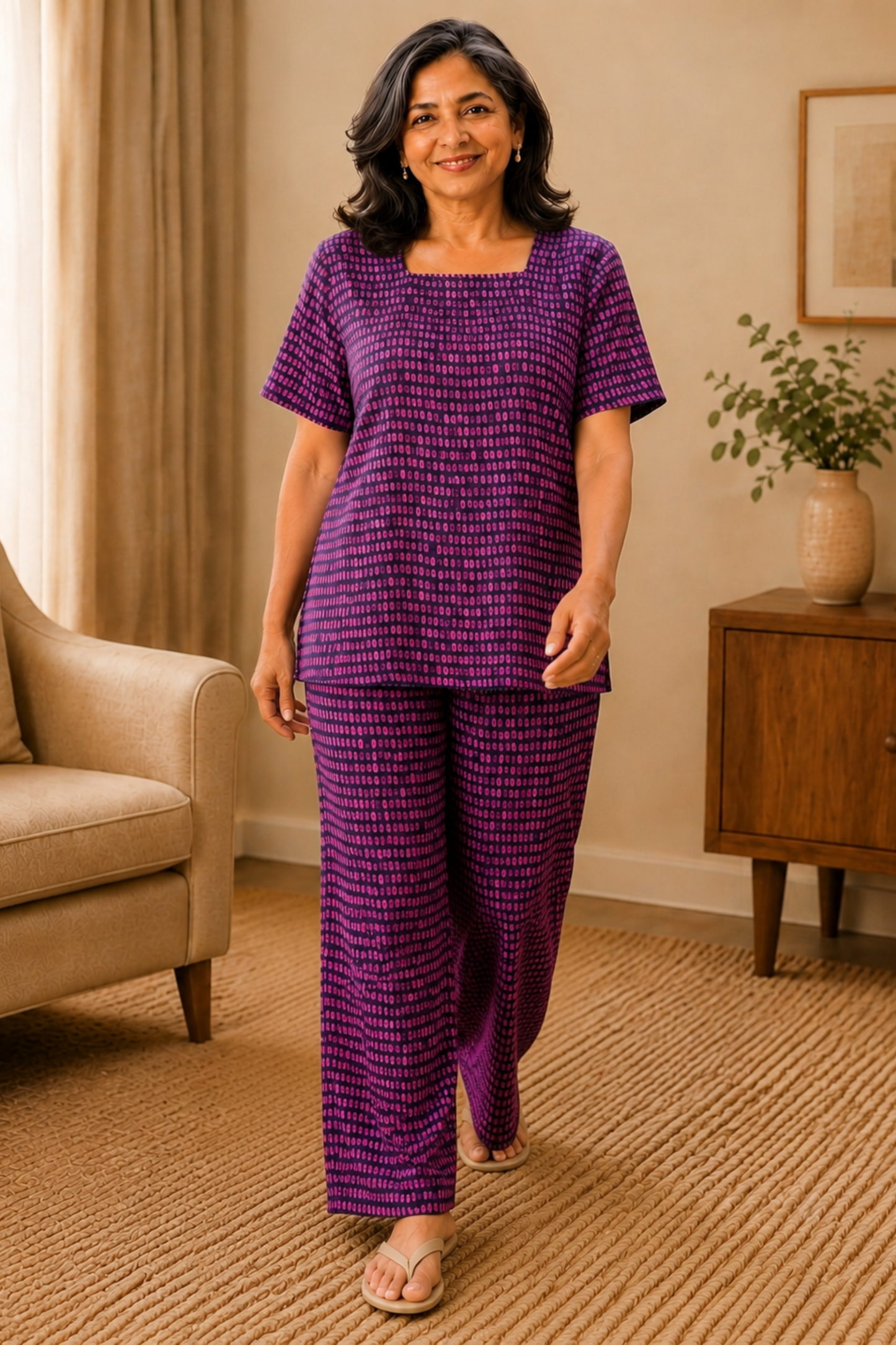 Dreamy Berry Rayon Night Suit