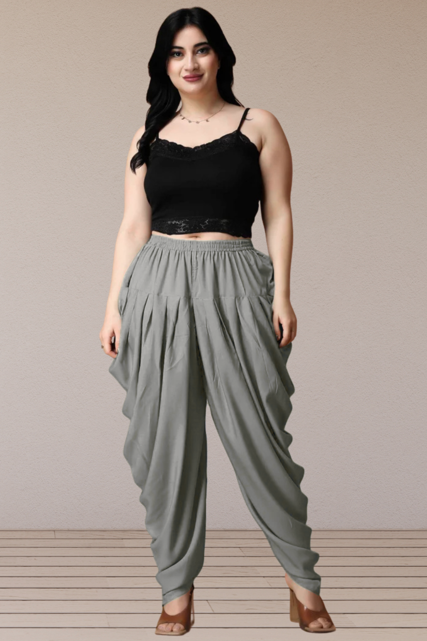 Dusty Grey Belted Dhoti Salwar