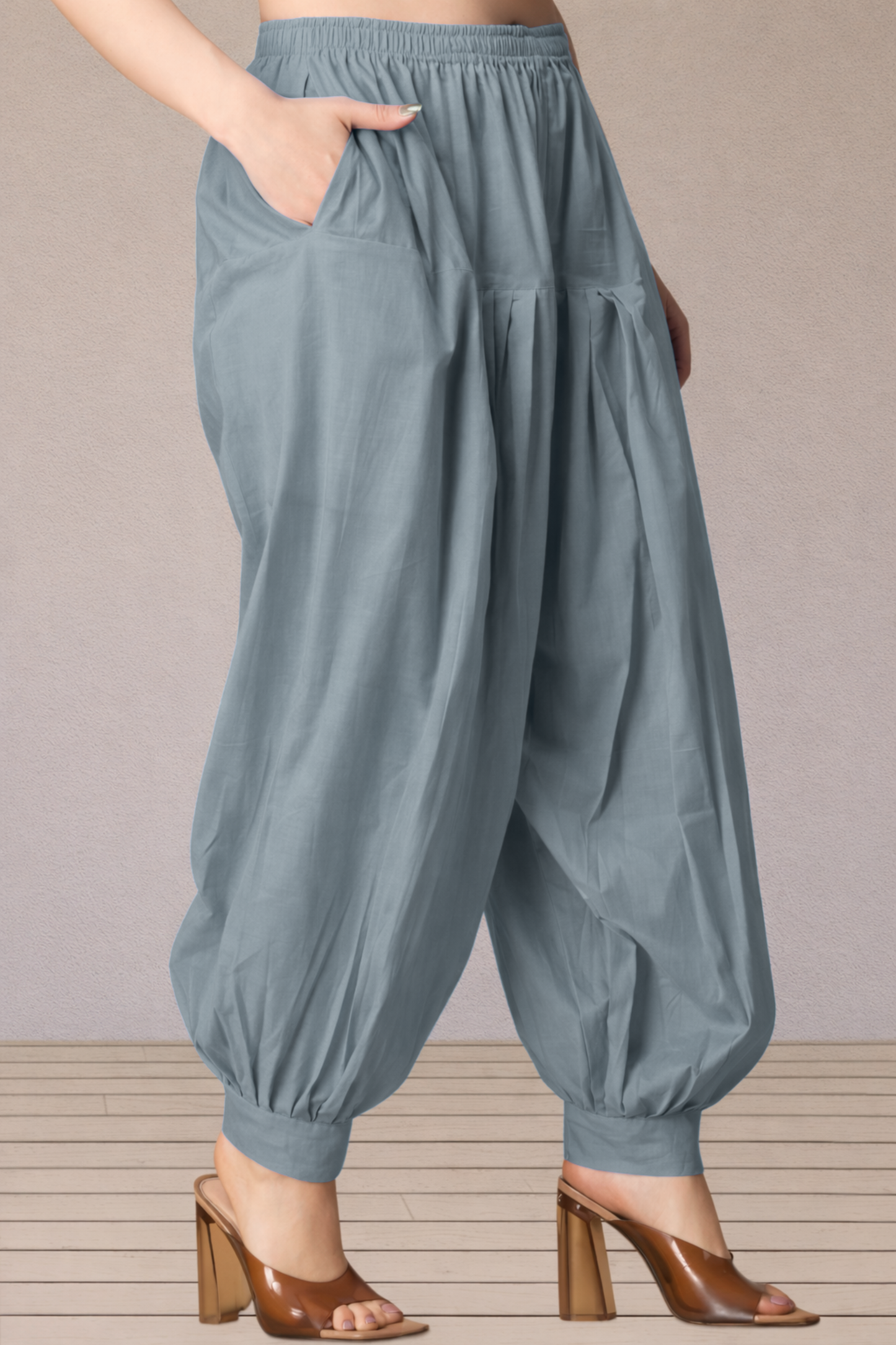 Light Grey Cotton Afghani Salwar