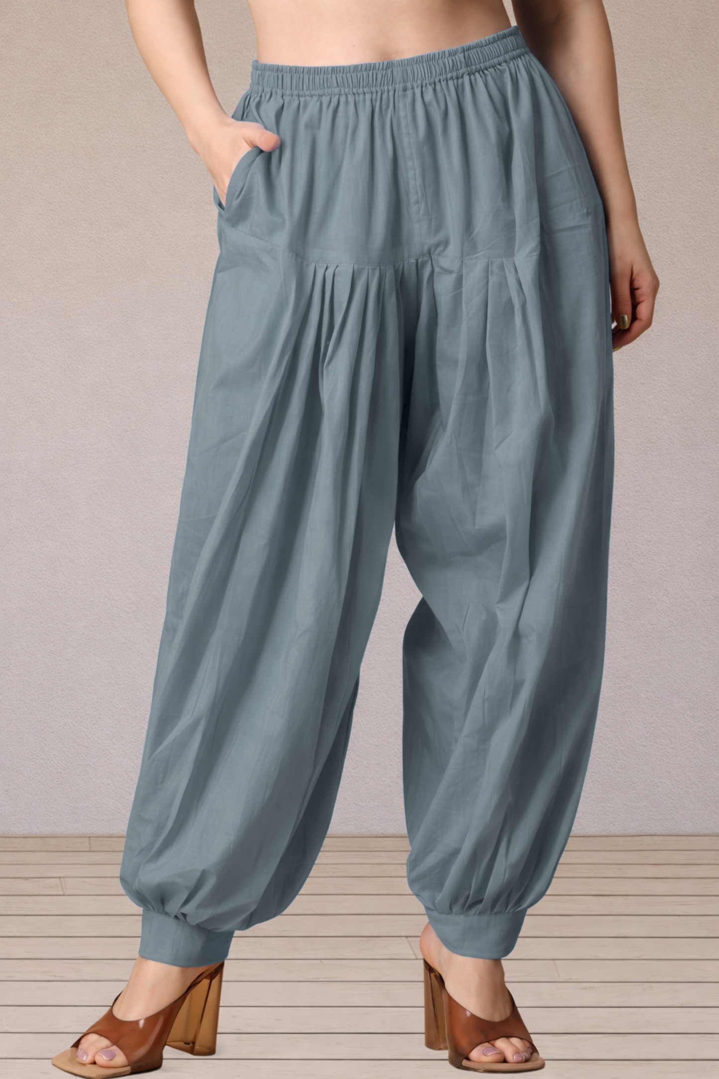 Light Grey Cotton Afghani Salwar