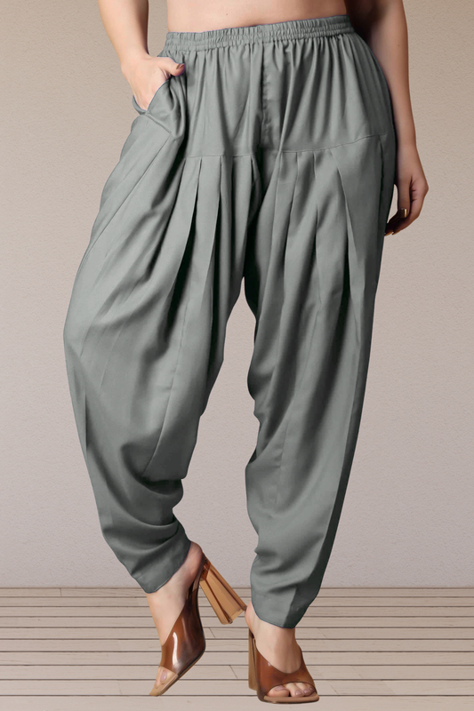 Light Grey Straight Rayon Salwar Pants