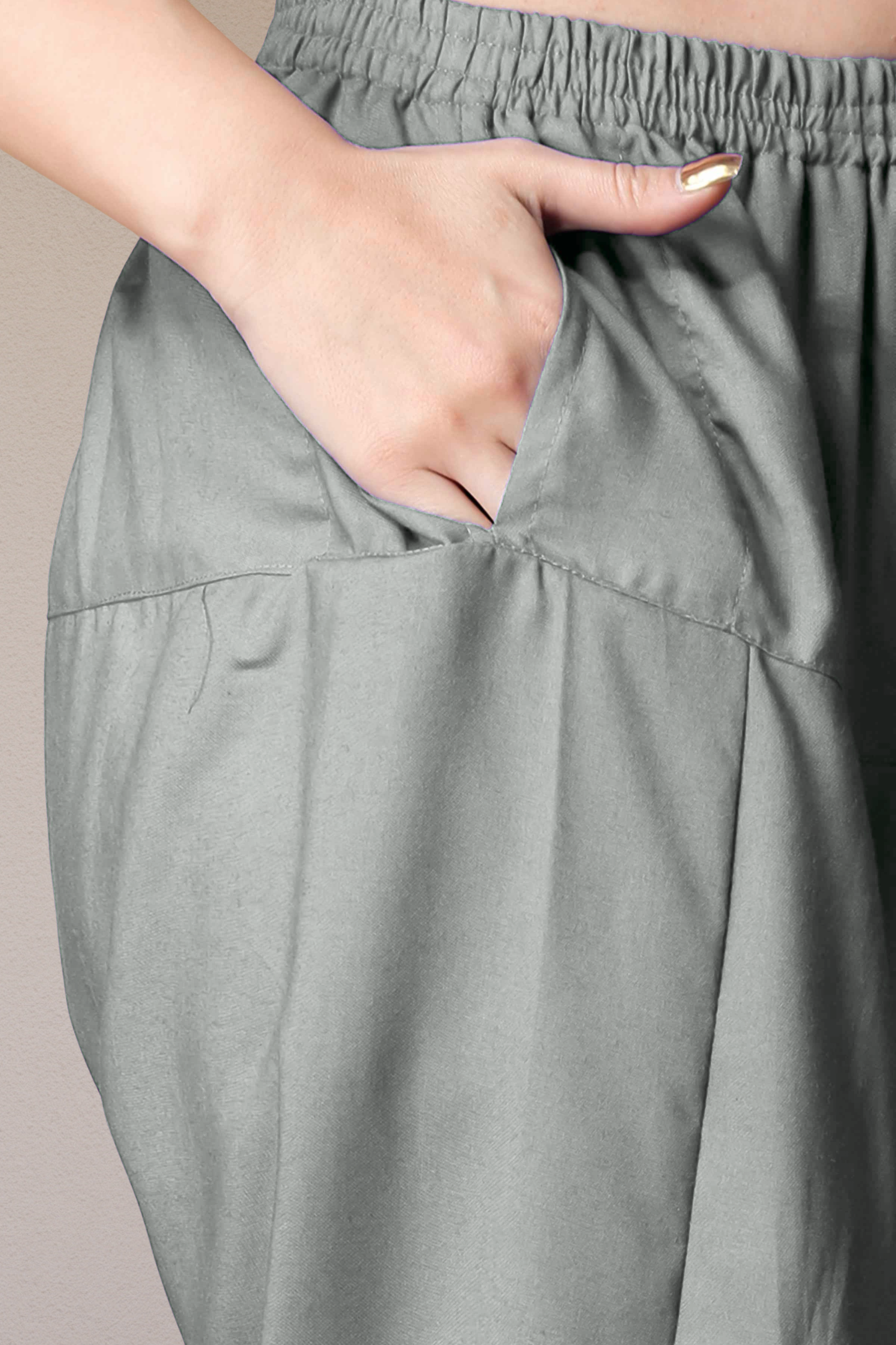 Light Grey Straight Rayon Salwar Pants