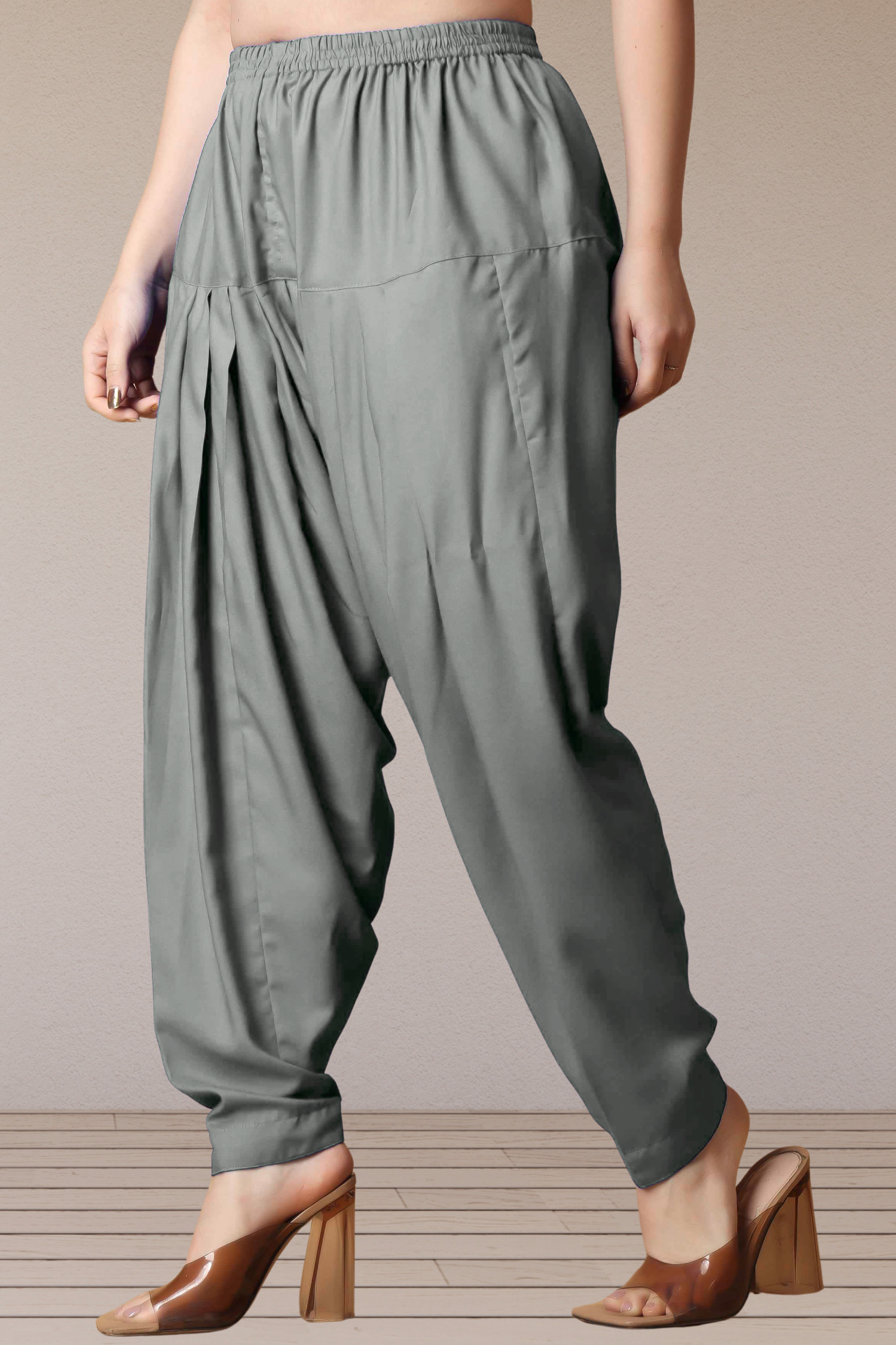 Light Grey Straight Rayon Salwar Pants