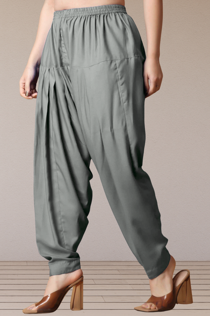 Light Grey Straight Rayon Salwar Pants