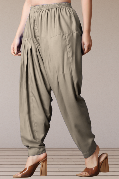 Dusty Grey Straight Rayon Salwar Pants