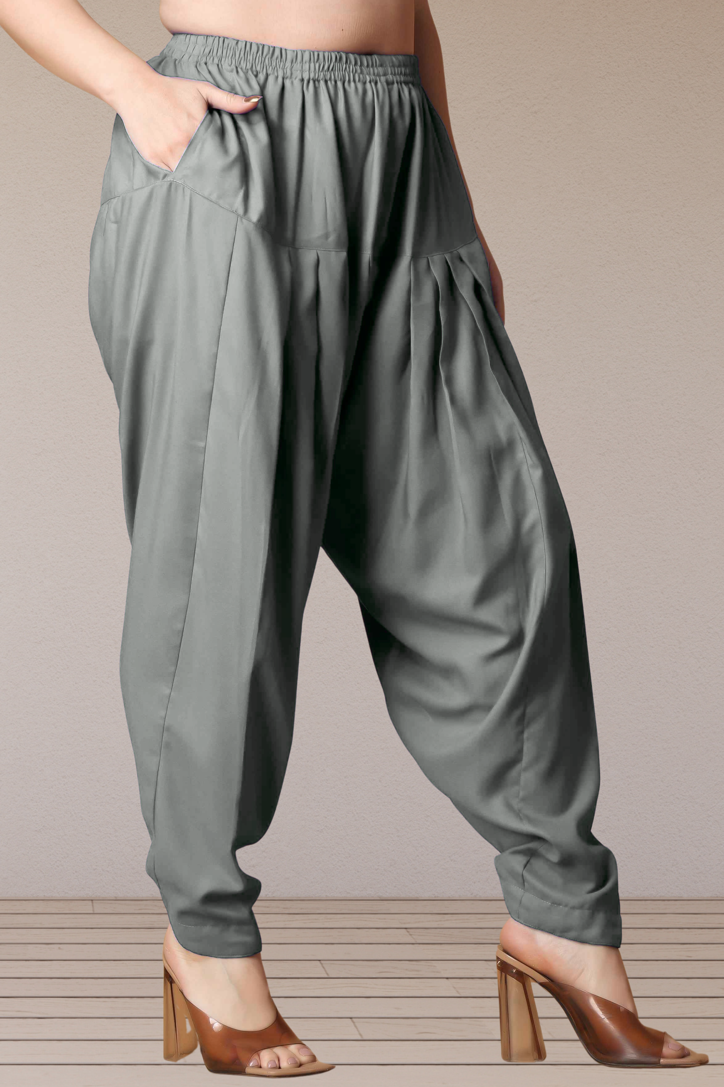 Light Grey Straight Rayon Salwar Pants