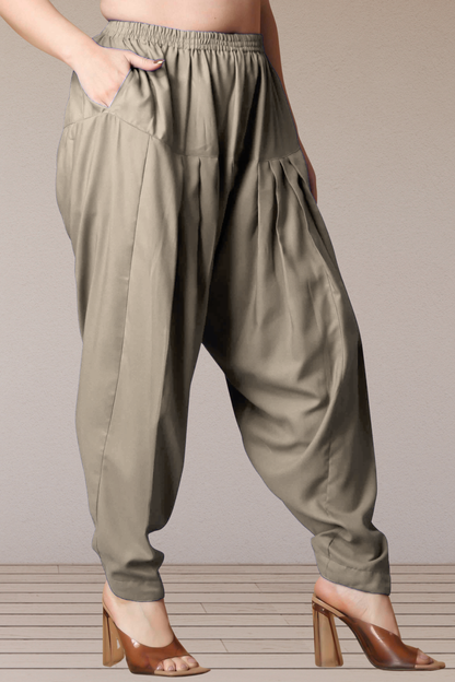 Dusty Grey Straight Rayon Salwar Pants