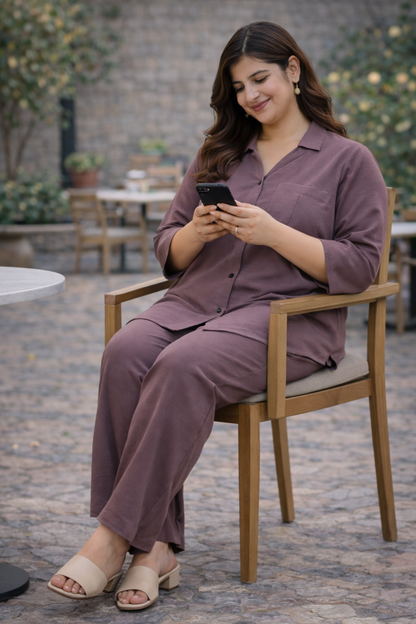 Dusty Mauve Crushed Co-ord Set