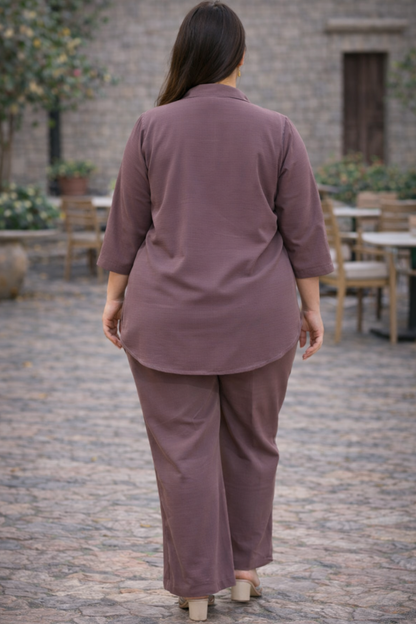 Dusty Mauve Crushed Co-ord Set