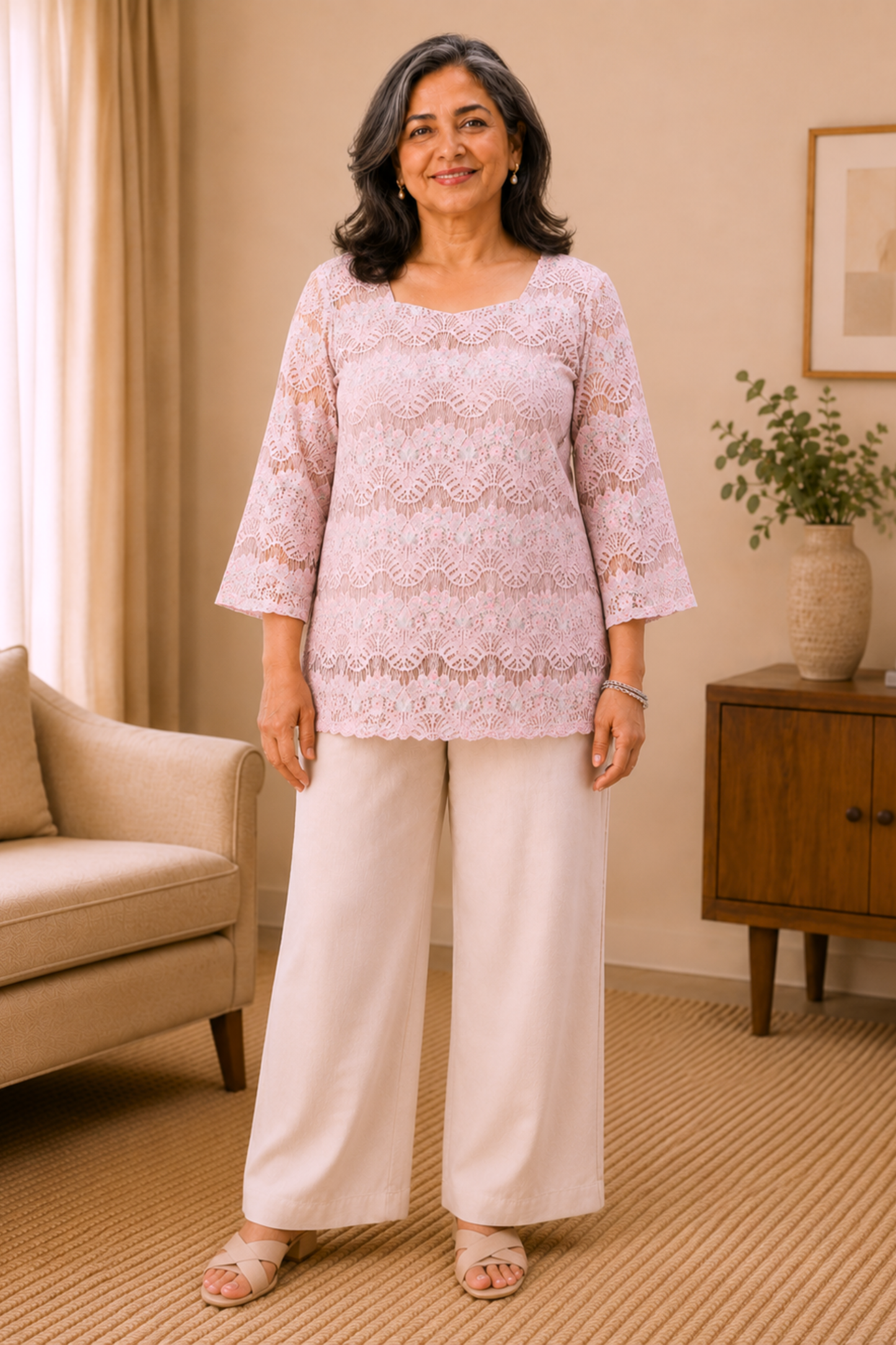 Dusty Mauve Everyday Schiffli Top