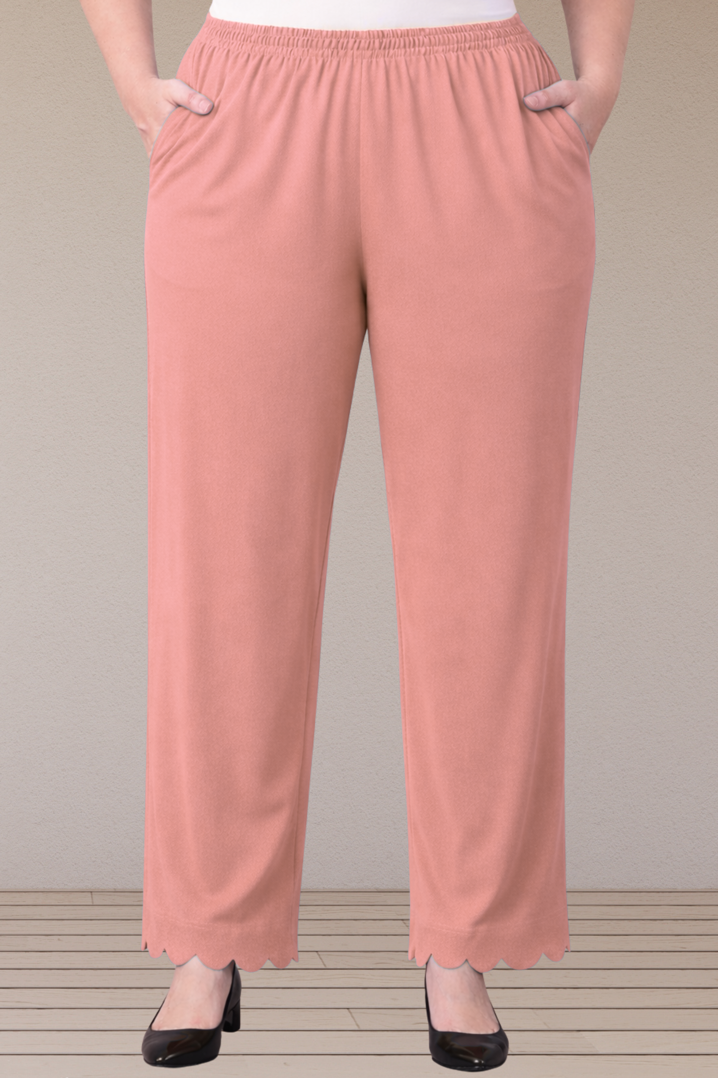Dusty Onion Scallop Cut Palazzo