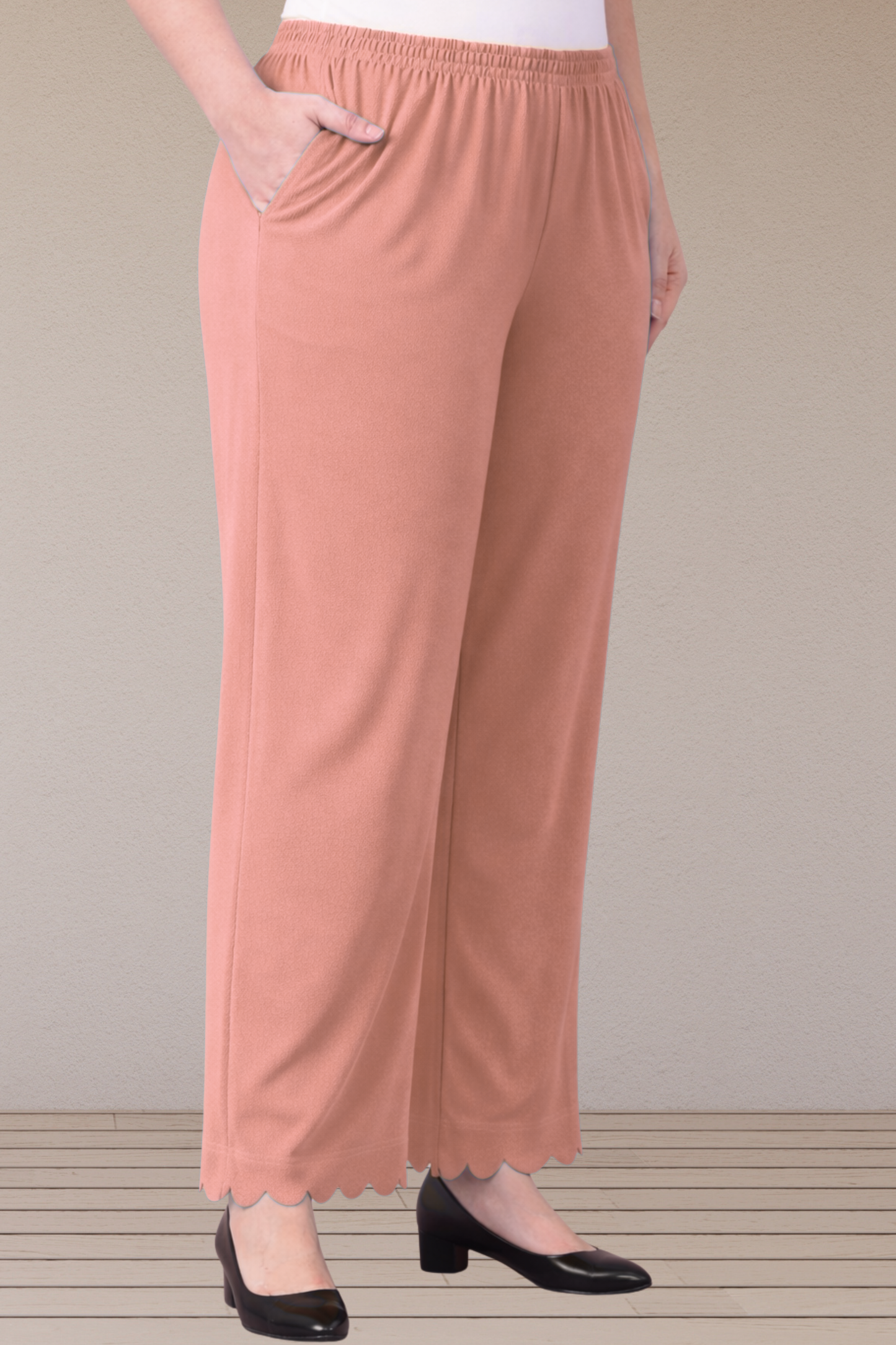 Dusty Onion Scallop Cut Palazzo