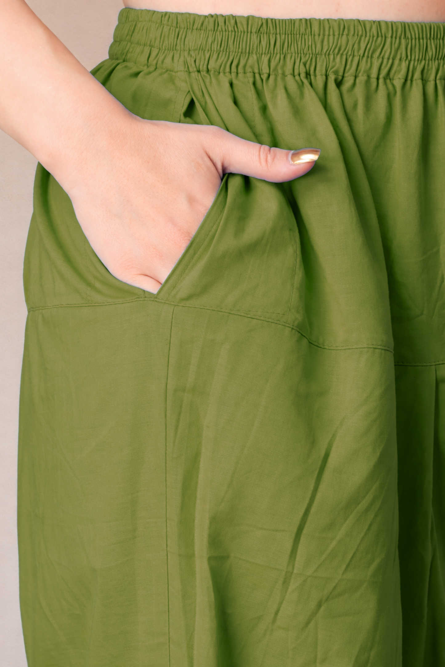 Mehandi Green Cotton Straight Salwar
