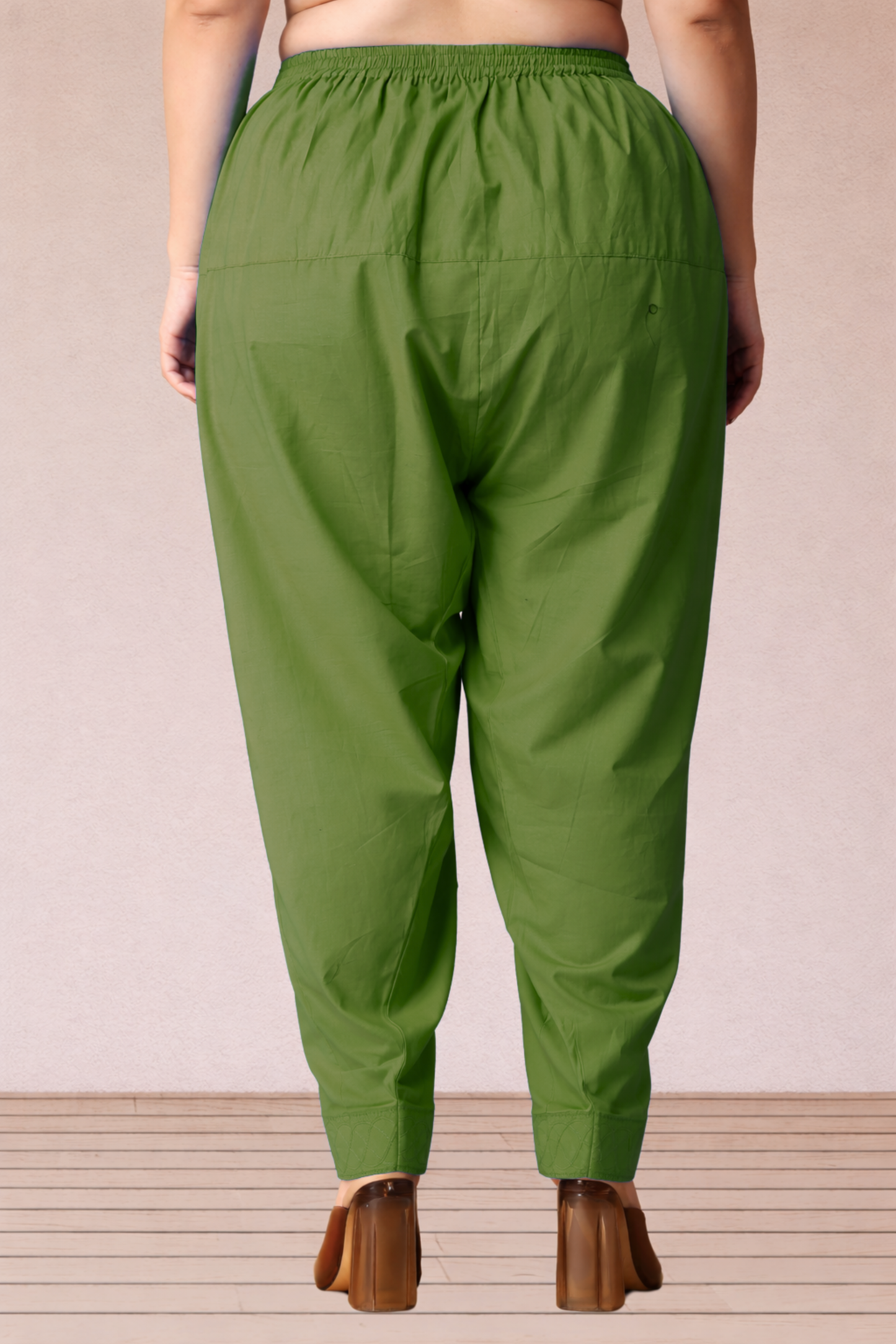 Mehandi Green Cotton Straight Salwar