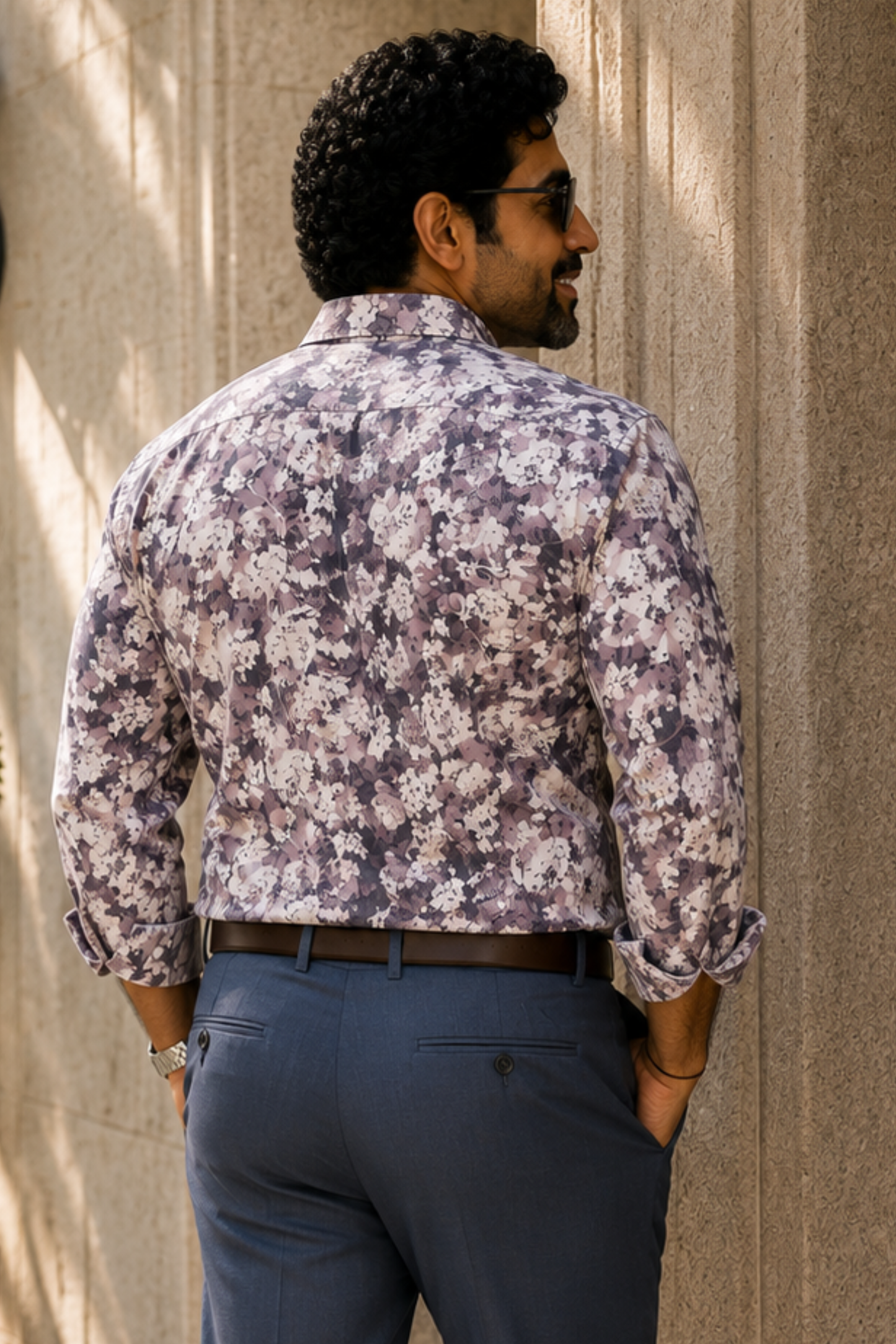 Dusty Burgundy Printed Shirt
