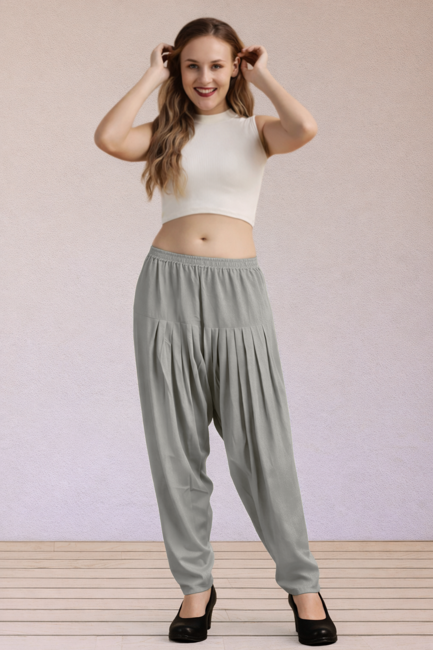 Dusty Grey Easy Fit Rayon Salwar