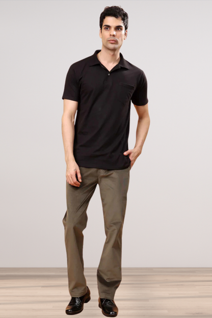 Earthy Green Corduroy Formal Trousers