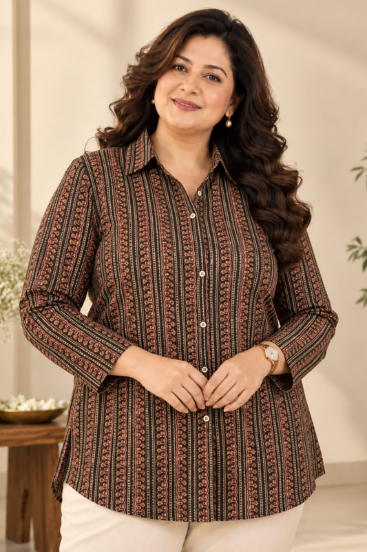 Earthy Rhythm Printed Festive Shirt