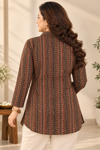 Earthy Rhythm Printed Festive Shirt