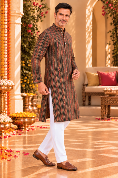Earthy Rhythm Printed Festive Kurta