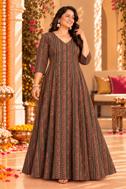 Earthy Rhythm Printed Couple Outfit