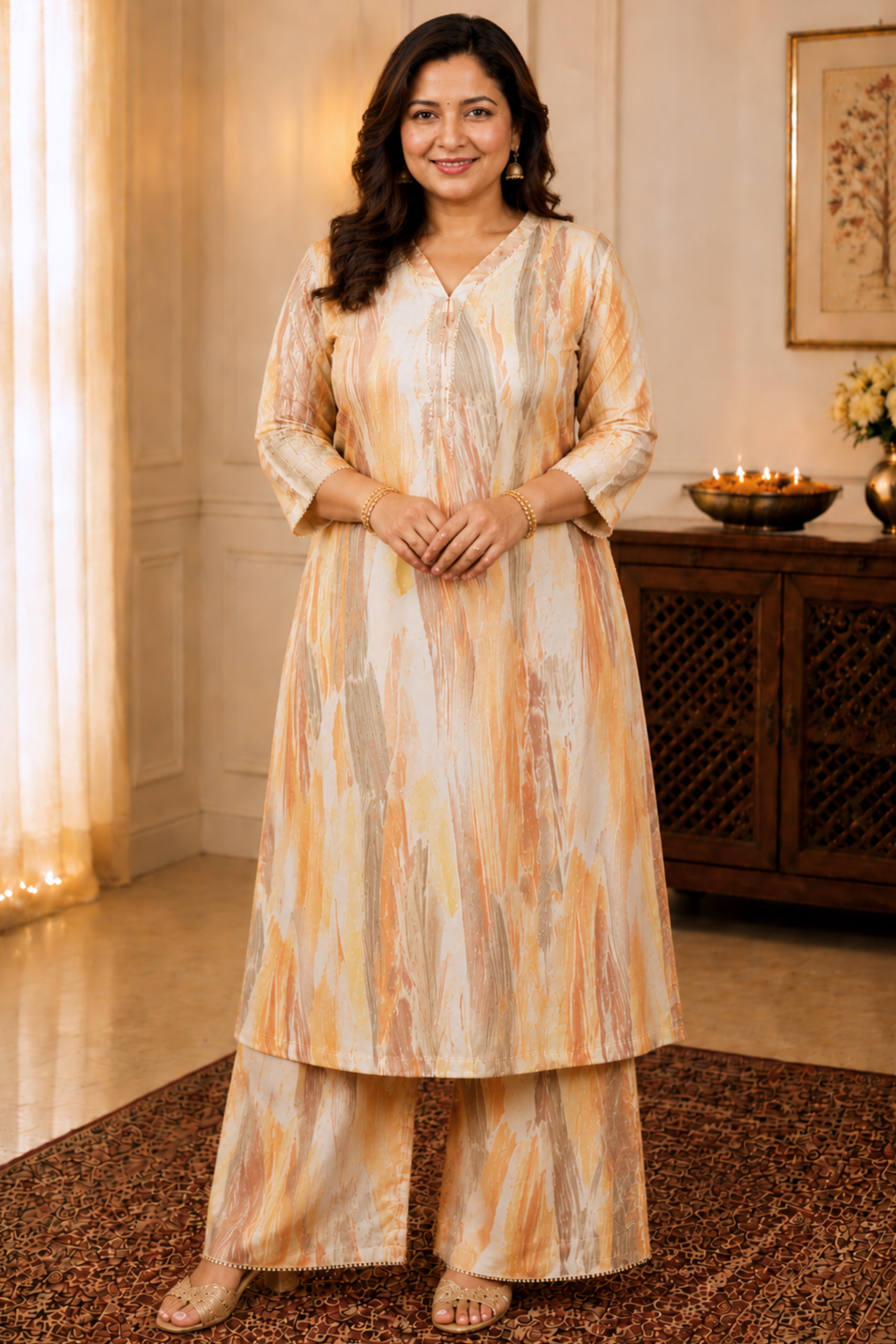 Earthy Peach Co-ord Suit Set