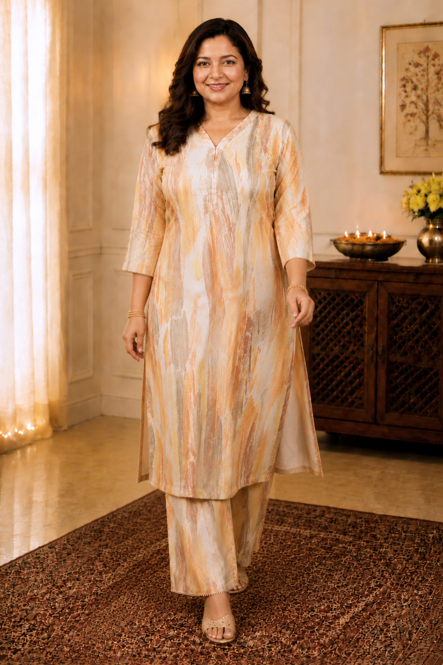 Earthy Peach Co-ord Suit Set