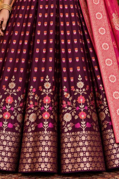Elakshi Jacquard Silk Anarkali Dress