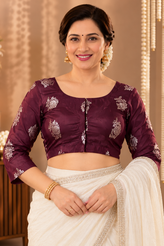 Elegant Wine Silk Blouse