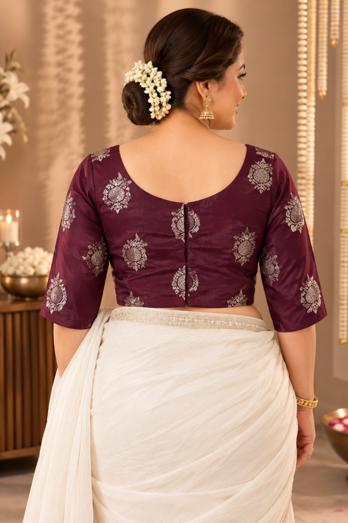 Elegant Wine Silk Blouse